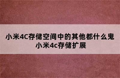 小米4C存储空间中的其他都什么鬼 小米4c存储扩展